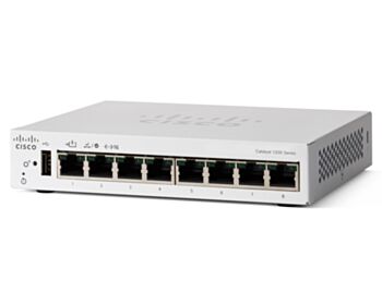 Cisco Catalyst 1200-8T-D Smart Switch, 8 Port GE, Ext PS, Desktop, Limited Lifetime Protection
