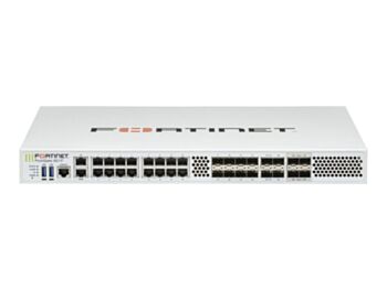 Fortinet FortiGate-600F 4x 25G SFP28 slots, 4 x 10GE SFP+ slots, 18 x GE RJ45 ports (including 1 x MGMT port, 1 X HA port, 16 x switch ports), 8 x GE SFP slots, SPU NP7 and CP9 hardware accelerated, dual AC power supplies