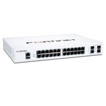 Fortinet L2+ managed POE switch with 24GE + 4SFP+, 24port POE with max 370W limit and smart fan temperature control