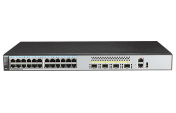 S5720S-28X-SI-DC (24 Ethernet 10/100/1000 ports,4 10 Gig SFP+,DC -48V)